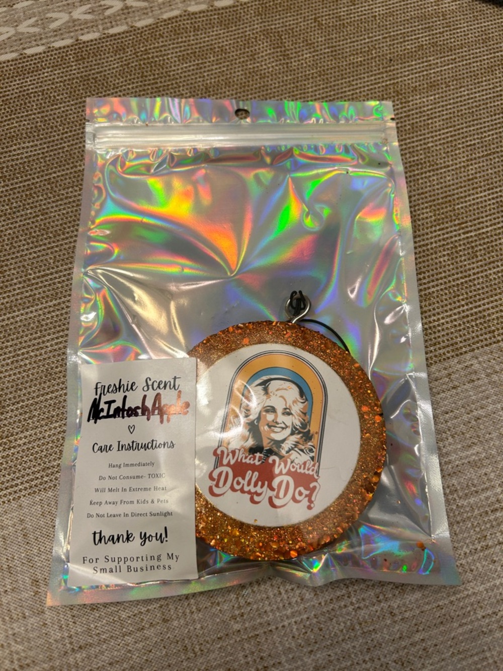 What Would Dolly Do? Glitter Orange Air Freshener by (no brand)